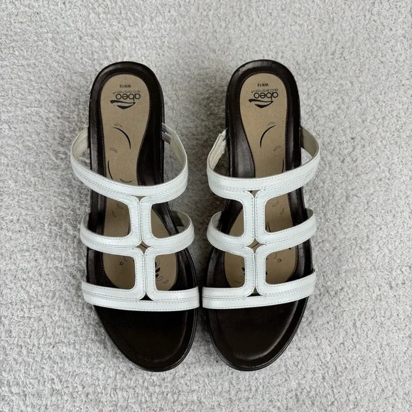 Abeo White and Brown Women's Sandals - Picture 5 of 15